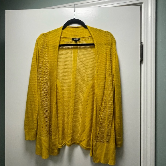 Alfani Mustard Open-Front Cardigan - Picture 1 of 3
